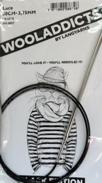 2,75 mm - Addi black Lace Rundpinde 60 cm