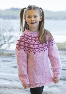 "Zuri" Genser - Viking Design 2407-7B Kit - 2 - 12 år - Viking Hobbygarn