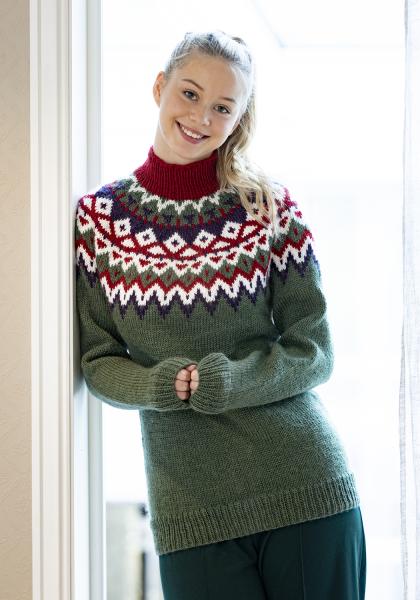 "Kraft" genser- Viking Design 2334-3A Kit - XS-XXL - Viking Wool