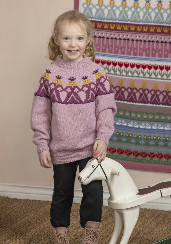 Marielle tröja - Viking Design 2505-8B Kit - 2-12 År - Viking Alpaca Storm