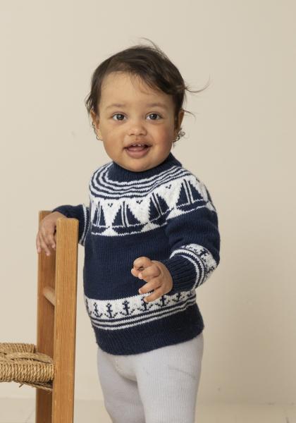 "Båd" Genser - Viking Design 2314-6A Kit - 1 - 8 år - Viking Baby merino
