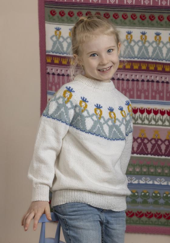 Marielle tröja - Viking Design 2505-8A Kit - 2-12 År - Viking Alpaca Storm