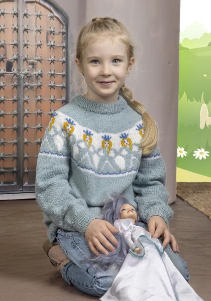 Vanessa genser - Viking Design 2505-1A Kit - 2-12 År - Viking Alpaca Storm
