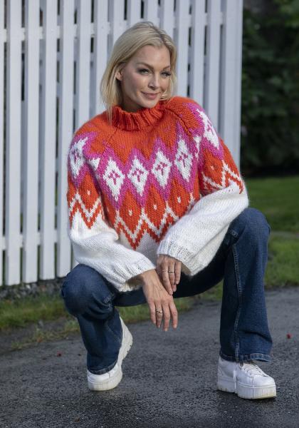 "Orange Blossom" genser- Viking Design 2426-1C Kit - XS-XXL - Viking Snorre