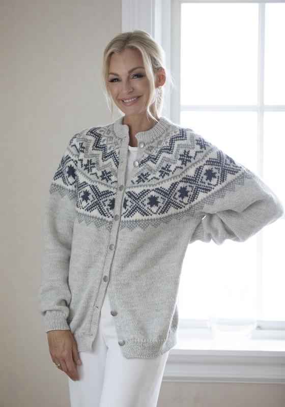 "Mikkal" Kofta - Viking Design 2428-13 Kit - XS-XXXL - Viking Alpaca Storm