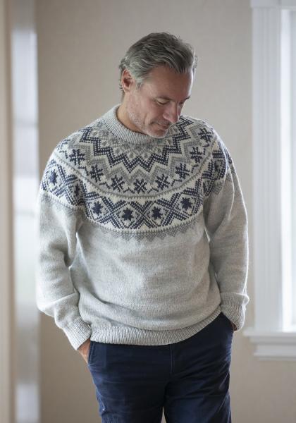 "Mikkal" Genser - Viking Design 2428-12 Kit - XS-XXL - Viking Alpaca Storm