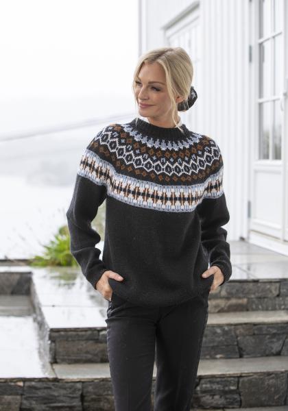 "Maren" Genser - Viking Design 2428-4 Kit - XS-XXL - Viking Alpaca Storm