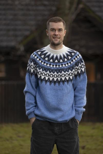 "Blåtop" genser - Viking Design 2502-13 Kit - XS-XXL - Viking Wool