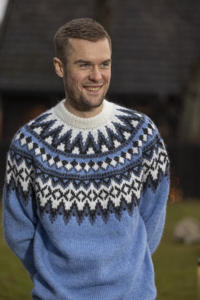 "Blåtop" genser - Viking Design 2502-13 Kit - XS-XXL - Viking Wool