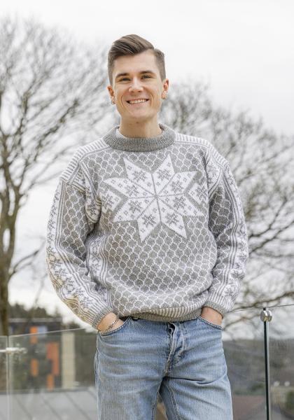 "Paris" Genser - Viking Design 2420-1A Kit - S-L - Viking Alpaca Storm 