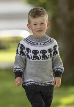 "Pluto - hunde" Genser- Viking Design 2424-9 Kit - 1 - 8år - Viking Baby merino 