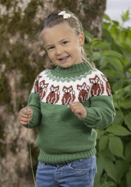 "Mikkel ræv" Genser- Viking Design 2424-8 Kit - 1 - 8år - Viking Baby merino  