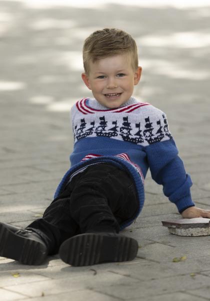"Sørøver" Genser- Viking Design 2424-4 Kit - 1 - 8år - Viking Baby merino 