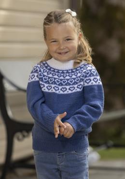 "Hjerte" Genser- Viking Design 2424-2D Kit - 1 - 8år - Viking Baby merino