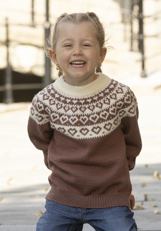 "Hjerte" Tröja- Viking Design 2424-2B Kit - 1 - 8år - Viking Baby merino
