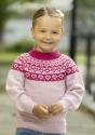 "Hjerte" Genser- Viking Design 2424-2A Kit - 1 - 8år - Viking Baby merino
