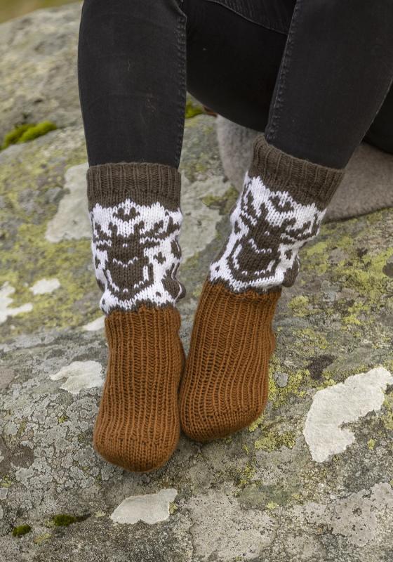 "Hjorte" Strumpor - Viking Design 2336-9 Kit - 35 - 40 - Viking Eco Highland Wool