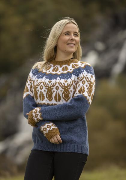 "Hjorte" Genser - Viking Design 2336-8D Kit - XS-XXL - Viking Eco Highland Wool