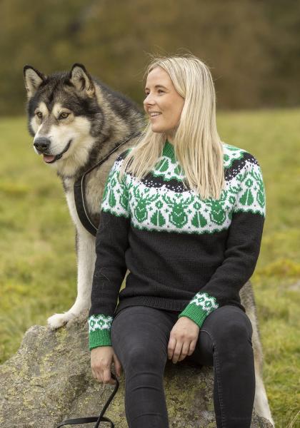 "Hjorte" Genser - Viking Design 2336-8B Kit - XS-XXL - Viking Eco Highland Wool