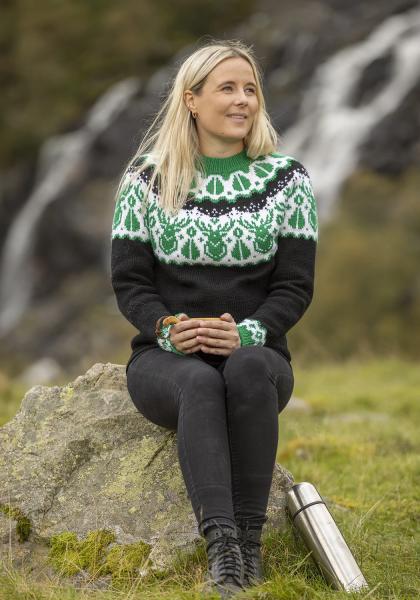 "Hjorte" Genser - Viking Design 2336-8B Kit - XS-XXL - Viking Eco Highland Wool