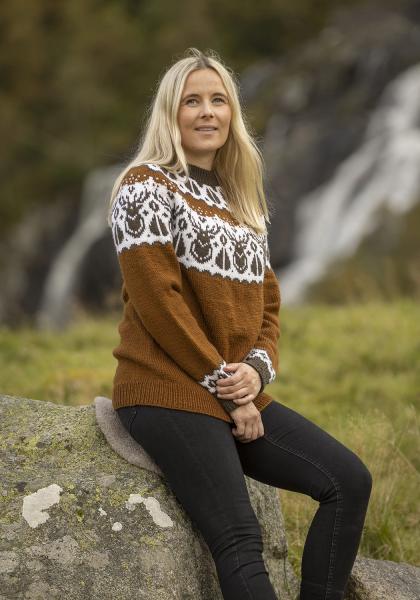"Hjorte" Genser - Viking Design 2336-8A Kit - XS-XXL - Viking Eco Highland Wool