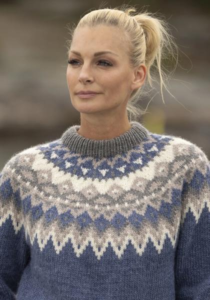 "Kraft" genser- Viking Design 2329-1G Kit - XS-XXL - Viking Wool