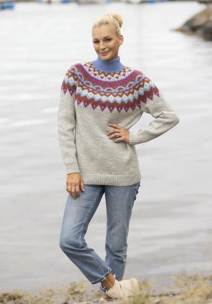"Kraft" genser- Viking Design 2329-1E Kit - XS-XXL - Viking Wool