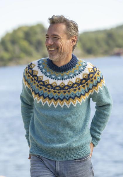 "Kraft" genser- Viking Design 2329-1B Kit - XS-XXL - Viking Wool