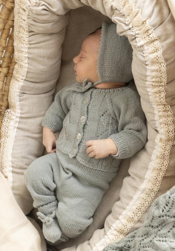 "Evander" Sæt, Jakke, buks, sokker och kyse - Viking Design 2417-22 Kit - 0 - 24 mdr - Viking Trend merino petite