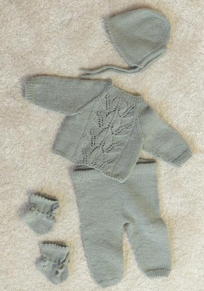 "Evander" Sæt, Jakke, buks, sokker og kyse - Viking Design 2417-22 Kit - 0 - 24 mdr - Viking Trend merino petite