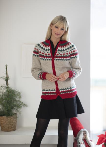 "Nellik" julecardigan - Viking Design 2032-6 Kit - XS-XXL - Viking Eco Highland Wool