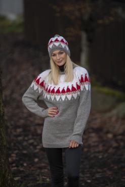 "Nisse" Genser og hue - Viking Design 2032-3 Kit - XXS-XXXL - Viking Alpaca Storm