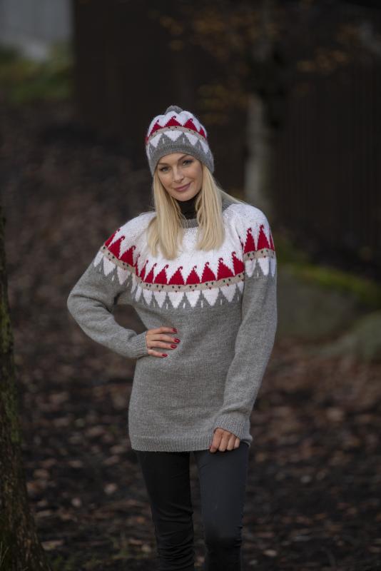 "Nisse" Tröja och mössa - Viking Design 2032-3 Kit - XXS-XXXL - Viking Alpaca Storm