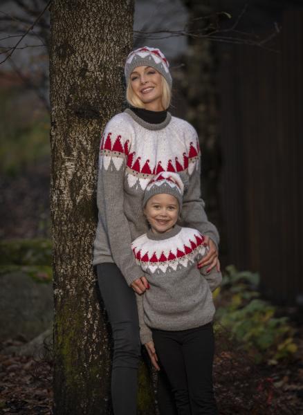 "Nisse" Genser og hue - Viking Design 2032-3 Kit - XXS-XXXL - Viking Alpaca Storm