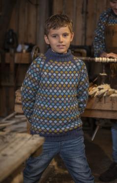 "Oppfinner" Genser - Viking Design 2020-1A Kit - 2-14 År - Viking Eco Highland Wool