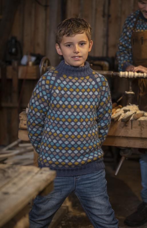 "Oppfinner" Tröja - Viking Design 2020-1A Kit - 2-14 År - Viking Eco Highland Wool