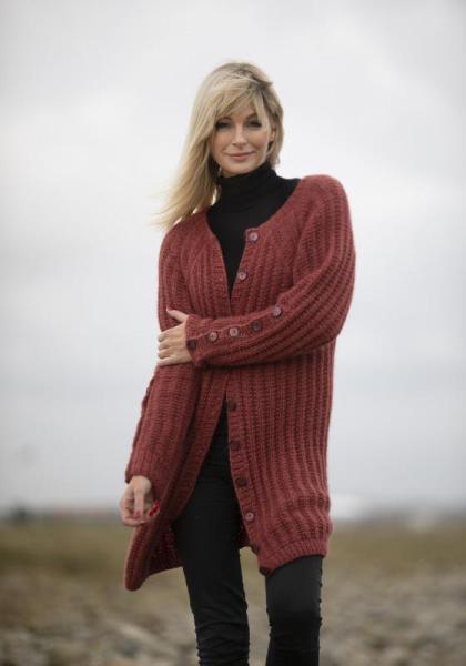 "Sørland" Lang jakke - Viking Design 2035-6 Kit - XS-XL - Viking Alpaca Bris