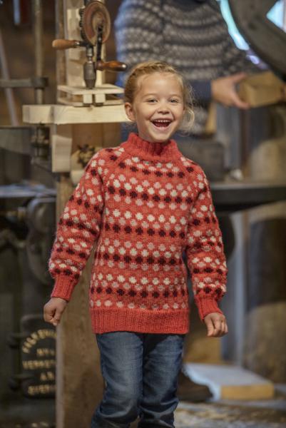 "Oppfinner" Genser - Viking Design 2020-1B Kit - 2-14 År - Viking Eco Highland Wool