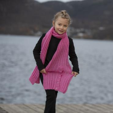 "Sørland" Halstørklæde - Viking Design 2034-8B Kit - Barn + Dame - Viking Alpaca Bris