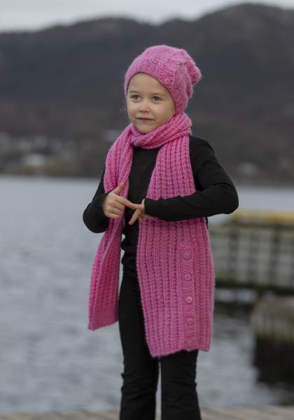 "Sørland" Halstørklæde - Viking Design 2034-8B Kit - Barn + Dame - Viking Alpaca Bris