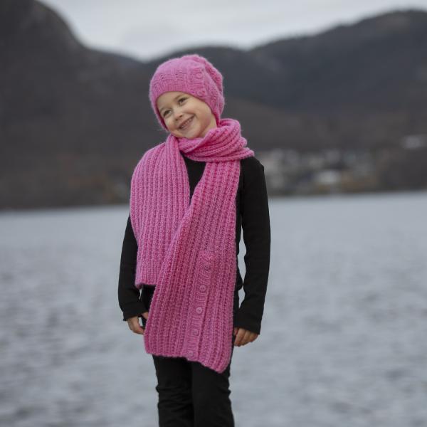 "Sørland" Halstørklæde - Viking Design 2034-8B Kit - Barn + Dame - Viking Alpaca Bris