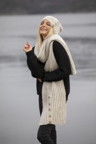 "Sørland" Halstørklæde - Viking Design 2034-8A Kit - Barn + Dame - Viking Alpaca Bris