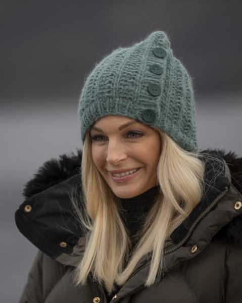 "Sørland" Hue med knapper - Viking Design 2034-5D- Kit - Barn + S-L - Viking Alpaca Bris