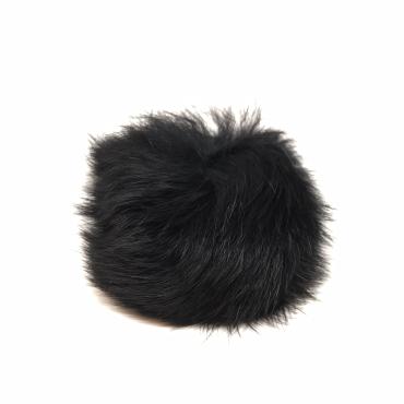 Pompon Pelskvast Kaninhår 60 mm - Sort