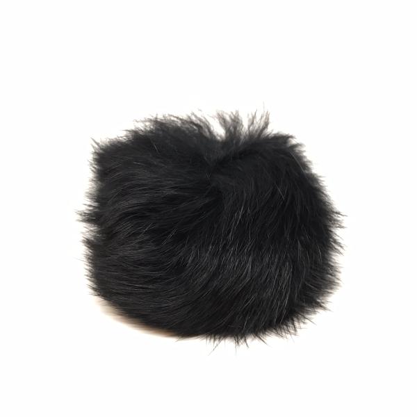 Pompon Pelskvast Kaninhår 60 mm - Sort