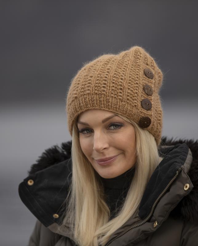 "Sørland" Mössa med knappar - Viking Design 2034-5B Kit - Barn + S-L - Viking Alpaca Bris