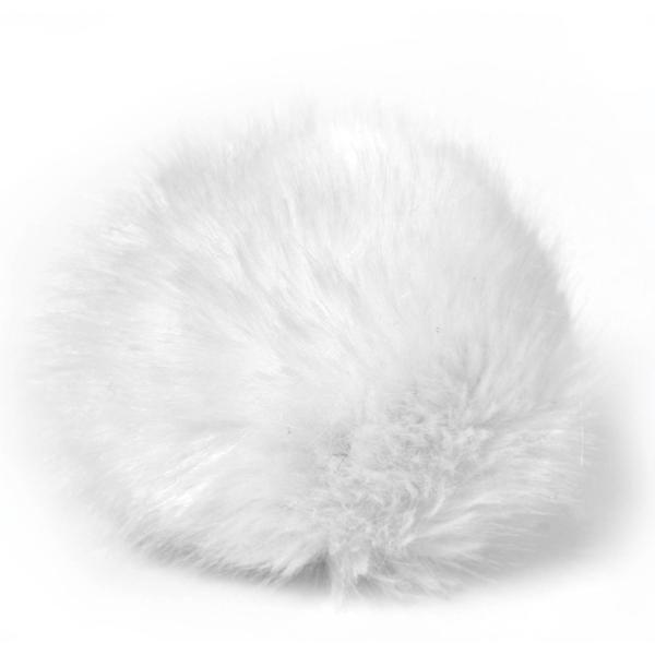 Pompon Pelskvast Kaninhår 60 mm - Hvid