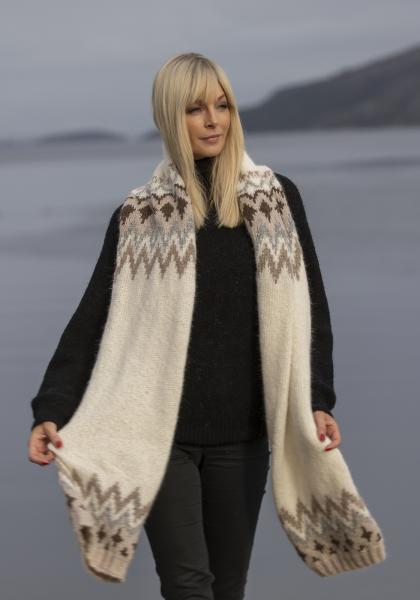 "Kathrine" Halstørklæde 27cm x 200cm - Viking Design 2034-4 Kit - Viking Alpaca Bris