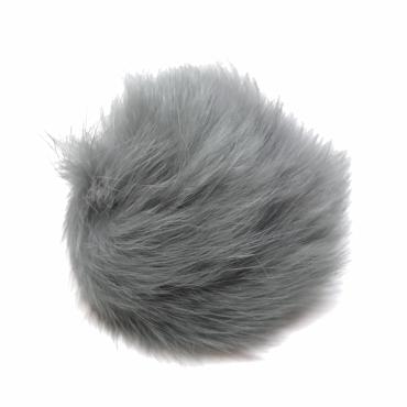 Pompon Pelskvast Kaninhår 60 mm - Grå