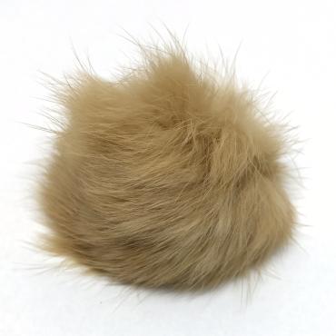 Pompon Pelskvast Kaninhår 60 mm Beige